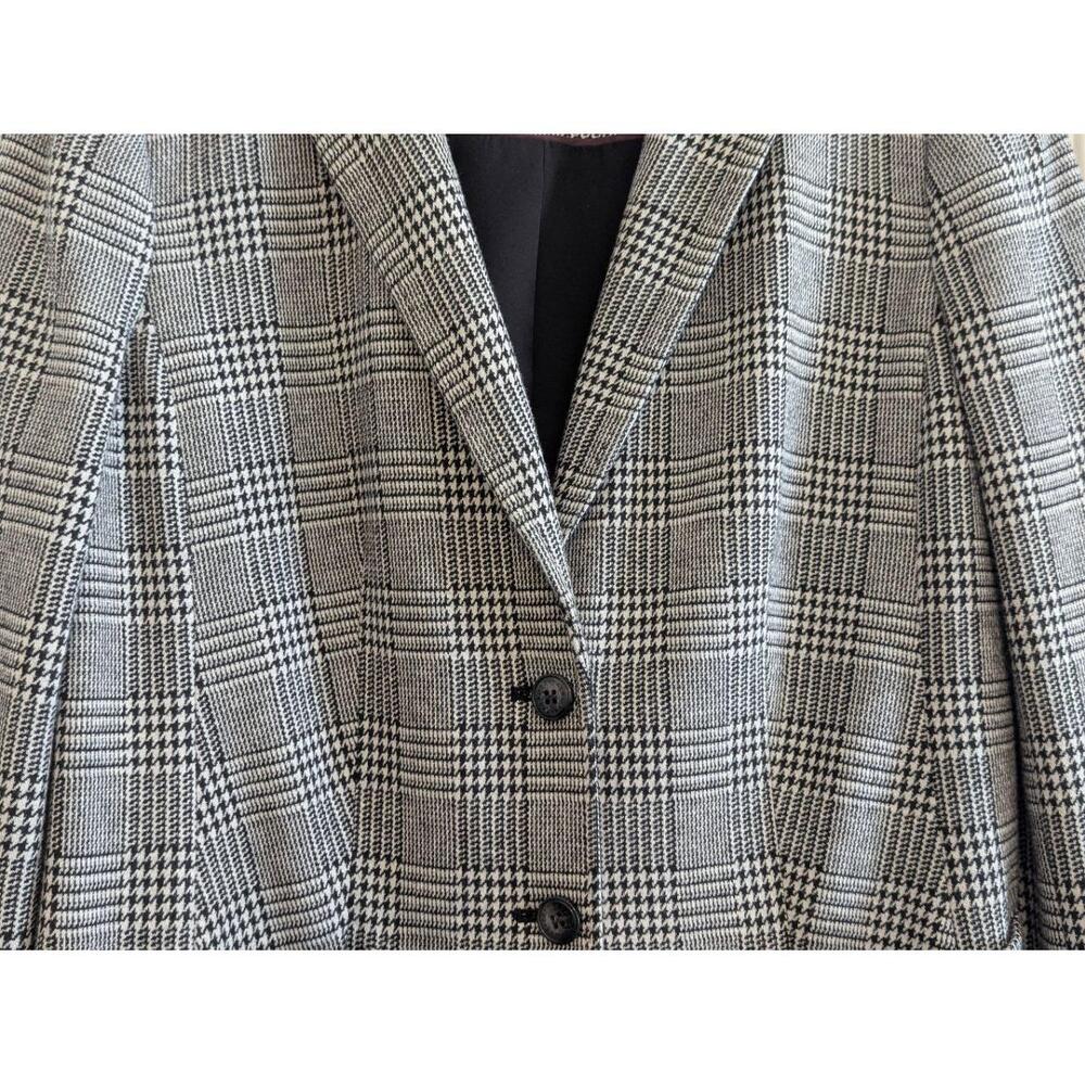 Talbots Houndstooth Blazer Women's 8 Black White Tailored Office Jacket Classic - Picture 5 of 16